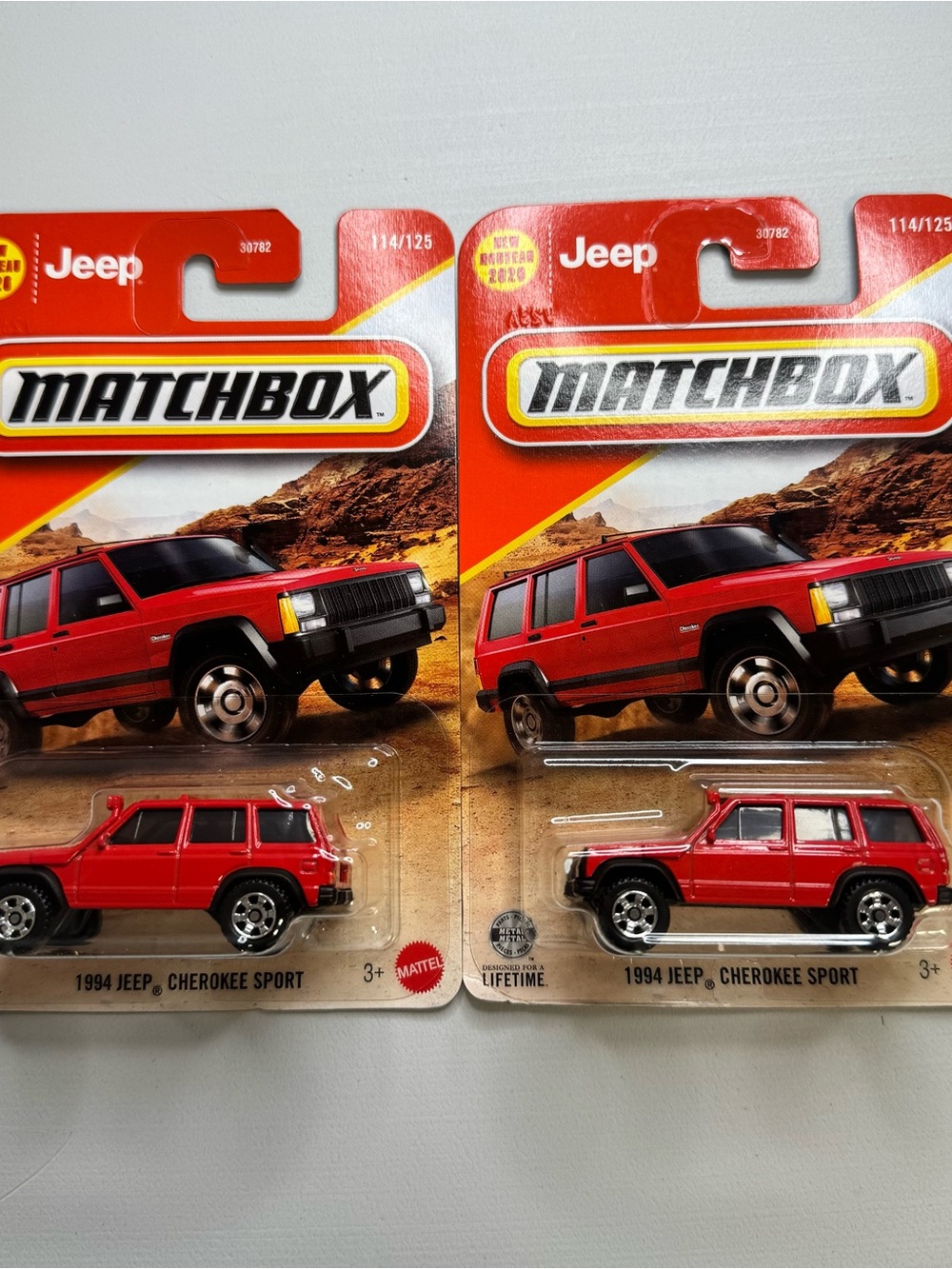 2026 Matchbox 1994 Jeep Cherokee Sport Red Lot of 2